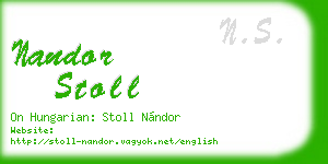 nandor stoll business card
